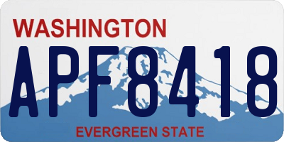 WA license plate APF8418