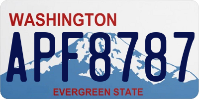 WA license plate APF8787