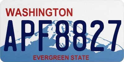 WA license plate APF8827