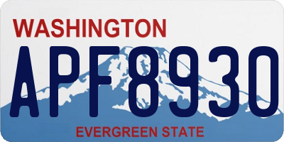 WA license plate APF8930