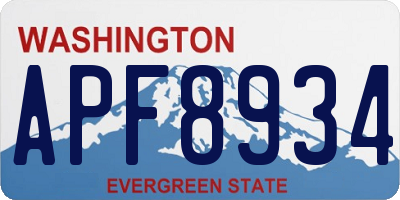 WA license plate APF8934