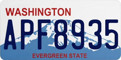 WA license plate APF8935