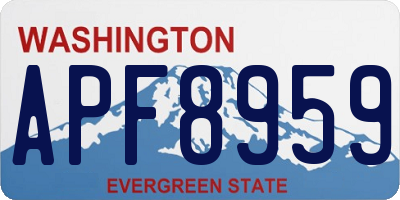 WA license plate APF8959