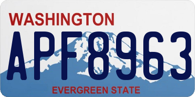 WA license plate APF8963