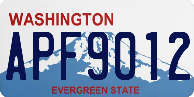 WA license plate APF9012