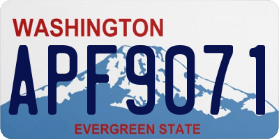 WA license plate APF9071