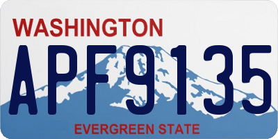 WA license plate APF9135