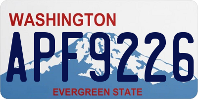 WA license plate APF9226
