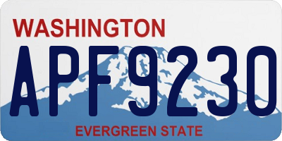 WA license plate APF9230