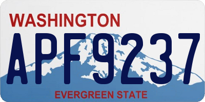 WA license plate APF9237