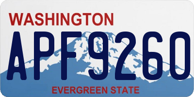 WA license plate APF9260
