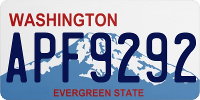 WA license plate APF9292