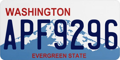 WA license plate APF9296