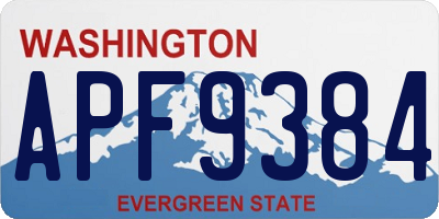 WA license plate APF9384