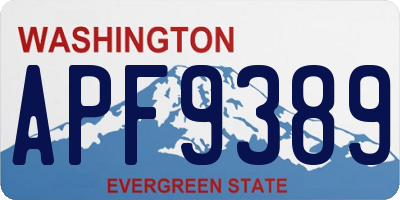 WA license plate APF9389