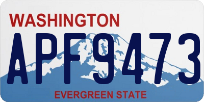 WA license plate APF9473