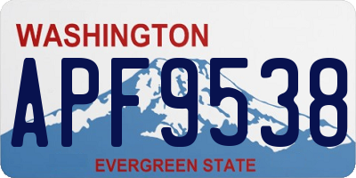 WA license plate APF9538
