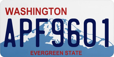 WA license plate APF9601