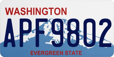 WA license plate APF9802
