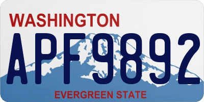 WA license plate APF9892