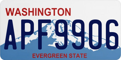 WA license plate APF9906