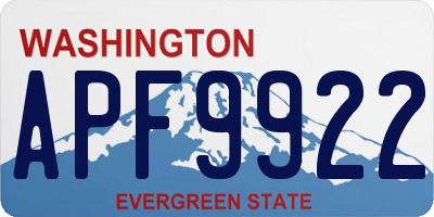 WA license plate APF9922