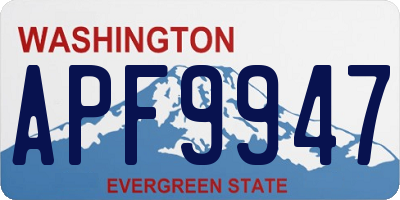 WA license plate APF9947