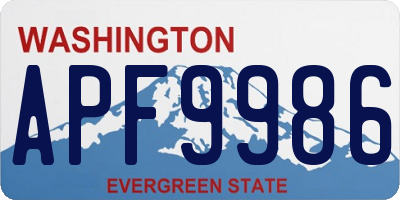 WA license plate APF9986