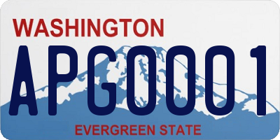 WA license plate APG0001