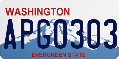 WA license plate APG0303
