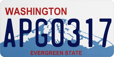 WA license plate APG0317