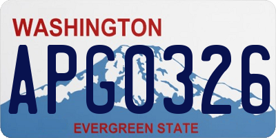 WA license plate APG0326