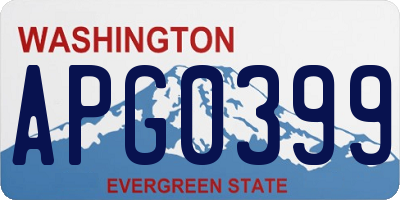 WA license plate APG0399