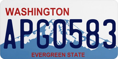 WA license plate APG0583