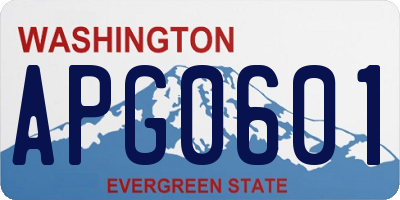 WA license plate APG0601