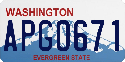 WA license plate APG0671