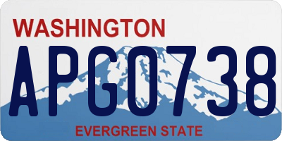 WA license plate APG0738