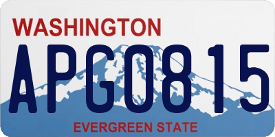 WA license plate APG0815