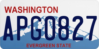 WA license plate APG0827