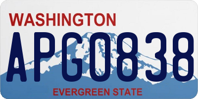 WA license plate APG0838