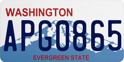 WA license plate APG0865