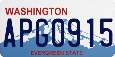 WA license plate APG0915