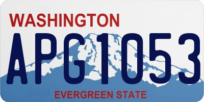 WA license plate APG1053
