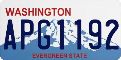 WA license plate APG1192