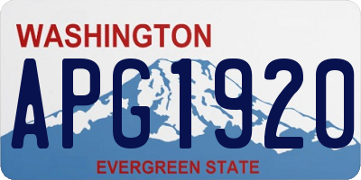 WA license plate APG1920