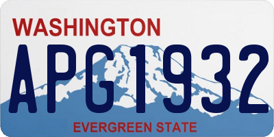 WA license plate APG1932