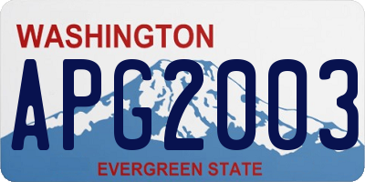WA license plate APG2003