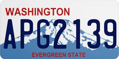 WA license plate APG2139