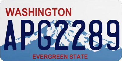 WA license plate APG2289