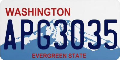 WA license plate APG3035